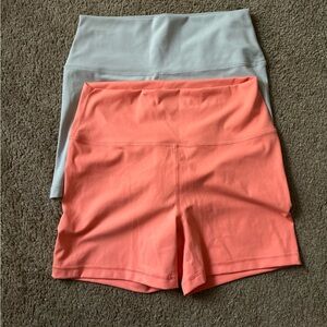 Athletic Shorts Set - Gray and Coral